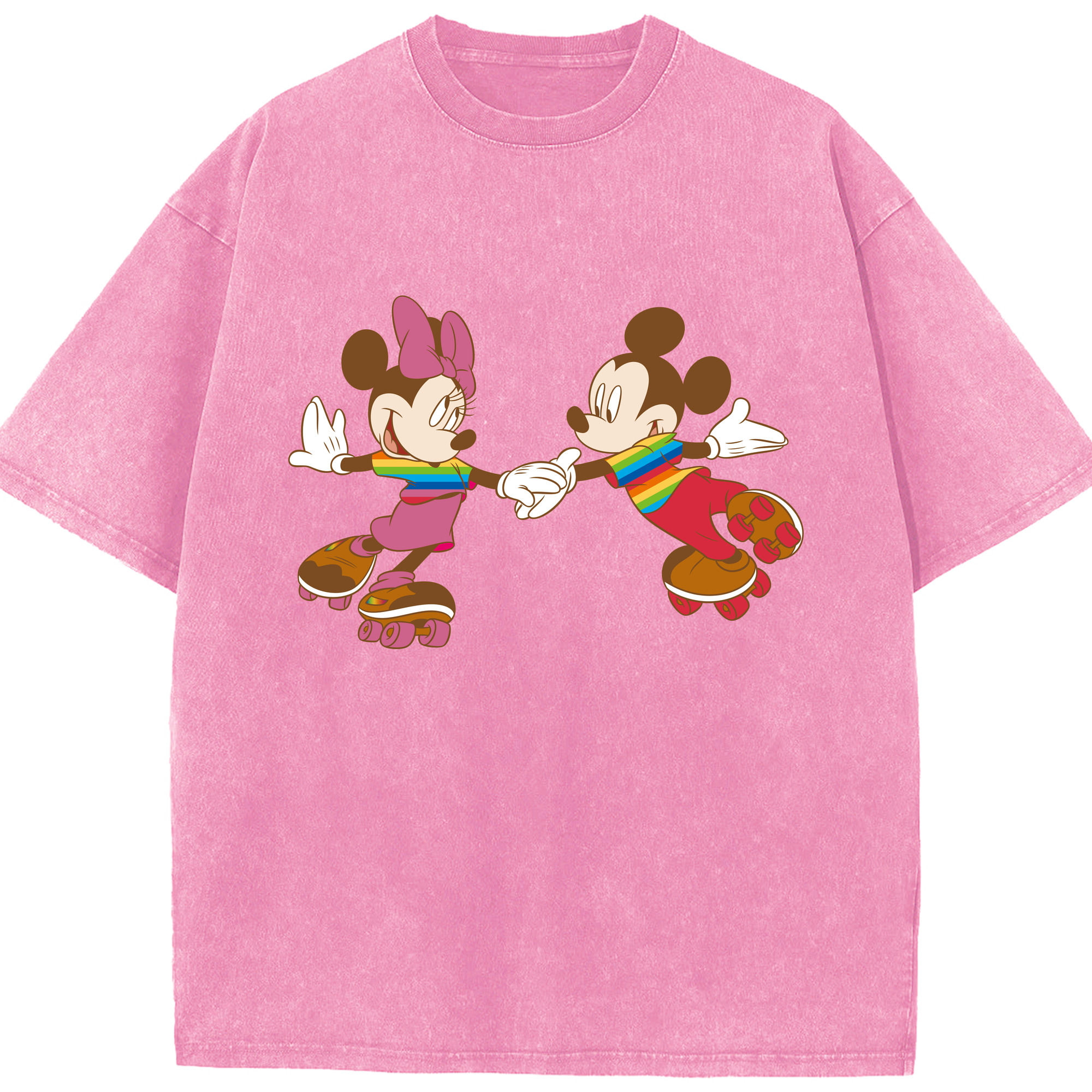 （画像用） ミッキーマウス Mickey Mouse 綿100% ヴィンテージ風 半袖Tシャツ（フロントプリント）